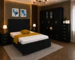 Elegant Double Bed Room Set - Six Door Wardrobe With Four Drawer - Chest of Five Drawers With Two Bed Side Table - Image 5