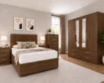 Complete Home Bedroom Suite - 4 Door Wardrobe With Dual Mirrors And Four Bottom Drawers - Chest of Five Drawers - Image 6
