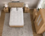 Deluxe Oak Double Bed Bedroom Suite – Four Door Wardrobe with Four Bottom Drawers – Chest of Five Drawers with Two Bedside Tables - Image 3