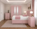 Modern Storage Bedroom Furniture - Double Bed - Four Door Wardrobe With Two Full Mirrors - Four Bottom Drawers - Image 2