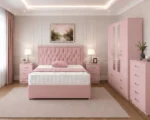Modern Storage Bedroom Furniture - Double Bed - Four Door Wardrobe With Two Full Mirrors - Four Bottom Drawers - Image 6