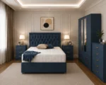 Premium Bedroom Furniture Bundle - Four Door Wardrobe With Two Half Length Mirrors - Four Bottom Drawers - Bedside Table Pair - Image 5