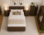 Luxury Double Bed Suite - Four Door Wardrobe With Full Length Mirror And Bottom Drawers - Chest of Five Drawers - Two Bedside Tables - Image 6