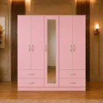 5 Door Bedroom Wardrobe with Mirror and 4 Storage Drawers