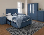 Designer Storage Bedroom Set - Double Bed - Four Door Wardrobe With Mirror Fronts - Four Bottom Drawers - Five Drawer Chest - Image 2
