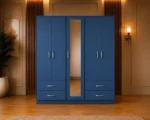 Modern Mirrored 5 Door Wardrobe with Bottom Drawers