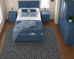 Designer Storage Bedroom Set - Double Bed - Four Door Wardrobe With Mirror Fronts - Four Bottom Drawers - Five Drawer Chest - Image 3