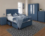 Designer Storage Bedroom Set - Double Bed - Four Door Wardrobe With Mirror Fronts - Four Bottom Drawers - Five Drawer Chest - Image 5