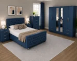 Complete Double Bed with Four Door Wardrobe With Four Drawer - Chest of Five Drawers With Two Bed Side Table - Image 2