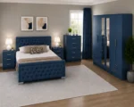 Complete Double Bed with Four Door Wardrobe With Four Drawer - Chest of Five Drawers With Two Bed Side Table - Image 3