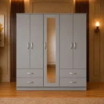 5 Door Storage Wardrobe with 1 Mirror & 4 Drawers