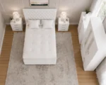Luxury White Bedroom Furniture Set -4 Door Wardrobe, Chest of drawers & Bedside Tables - Image 3
