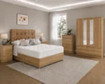 Premium Oak Bedroom Set with Chest of Drawers & Side Tables, Wardrobe - Image 2