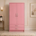 Luxury 2 Door Wardrobe with 2 Bottom Drawers-Premium 2 Door Bedroom Wardrobe with 2 Storage Drawers
