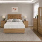 Premium Oak Bedroom Set with Chest of Drawers & Side Tables, Wardrobe