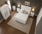 Elegant Double Bed with Three Door Wardrobe With Four Drawer - Chest of Five Drawers With Two Bed Side Table - Image 3
