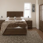 Luxury Double Bed Furniture Set - Four Door Mirrored Wardrobe - Chest of Five Drawers With Two Bedside Tables