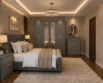 Master Bedroom Double Bed Set - Six Door Wardrobe With Four Drawer - Chest of Five Drawers With Two Bed Side Table - Image 5
