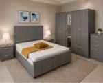 Elegant Bedroom Furniture with Four Door Wardrobe With Four Drawer - Chest of Five Drawers With Two Bed Side Table - Image 5