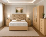 Luxury Double Bedroom Package - 4 Door Mirror Wardrobe With Four Bottom Drawers - Five Drawer Chest - Two Bedside Tables - Image 6