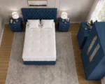 Luxury Double Bed Furniture Set – Four Door Wardrobe with Four Bottom Drawers – Chest of Five Drawers with Two Bedside Tables - Image 3