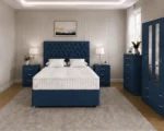 Luxury Double Bed Furniture Set – Four Door Wardrobe with Four Bottom Drawers – Chest of Five Drawers with Two Bedside Tables