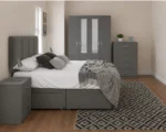 Complete Bedroom Storage Bundle - Double Bed - 4 Door Wardrobe With Two Mirrors - Four Drawer Base - Image 2