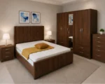 Modern Bedroom Set - with Five Door Wardrobe With Four Drawer - Chest of Five Drawers With Two Bed Side Table - Image 2