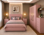 Luxury Pink Double Bed Furniture Set – Four Door Wardrobe with Four Bottom Drawers – Chest of Five Drawers with Two Bedside Tables - Image 5