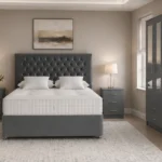 Elegant Bedroom Collection - Double Bed - Three Door Wardrobe With Two Mirrors And Two Drawers - Chest of Five Drawers - Two Bedside Tables