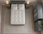 Complete Bedroom Furniture Package - Double Bed - 3 Door Mirror Wardrobe With Two Bottom Drawers - Five Drawer Chest - Two Bedside Tables - Image 4
