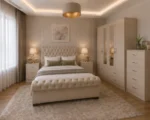 Contemporary Bedroom Set – with Four Door Wardrobe With Four Drawer - Chest of Five Drawers With Two Bed Side Table - Image 4