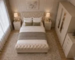 Contemporary Bedroom Set – with Four Door Wardrobe With Four Drawer - Chest of Five Drawers With Two Bed Side Table - Image 3