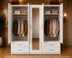 Modern 5 Door Wardrobe with 1 Mirror & 4 Bottom Drawers - Image 3