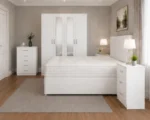 Double Bed Furniture Collection - 4 Door Wardrobe With Full Length Mirrors - Four Bottom Drawers - Chest of Five Drawers - Image 3