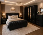 Deluxe Double Bed Bedroom Suite - Six Door Wardrobe With Four Drawer - Chest of Five Drawers With Two Bed Side Table - Image 3