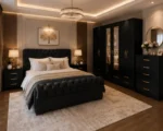 Deluxe Double Bed Bedroom Suite - Six Door Wardrobe With Four Drawer - Chest of Five Drawers With Two Bed Side Table - Image 5