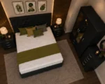Modern Bed Set With Four Door Wardrobe With Four Drawer - Chest of Five Drawers With Two Bed Side Table - Image 3