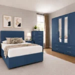 Premium Bedroom Collection - Double Bed - Four Door Mirror Wardrobe With Four Storage Drawers - Two Bedside Tables