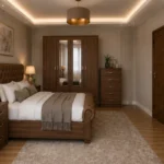 Premium Double Bed – with Four Door Wardrobe With Four Drawer - Chest of Five Drawers With Two Bed Side Table