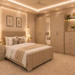 Complete Bedroom Set With Four Door Wardrobe With Four Drawer - Chest of Five Drawers With Two Bed Side Table