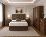 Complete Bedroom Furniture Set – Double Divan Bed, 4 Door Mirrored Wardrobe & Drawers