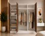 3 Door Wooden Wardrobe for Modern Homes - Wardrobe with Spacious Hanging - Image 3