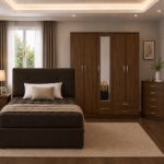 Contemporary Room Interior with Custom Storage Wardrobe
