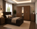 Contemporary Room Interior with Custom Storage Wardrobe - Image 2