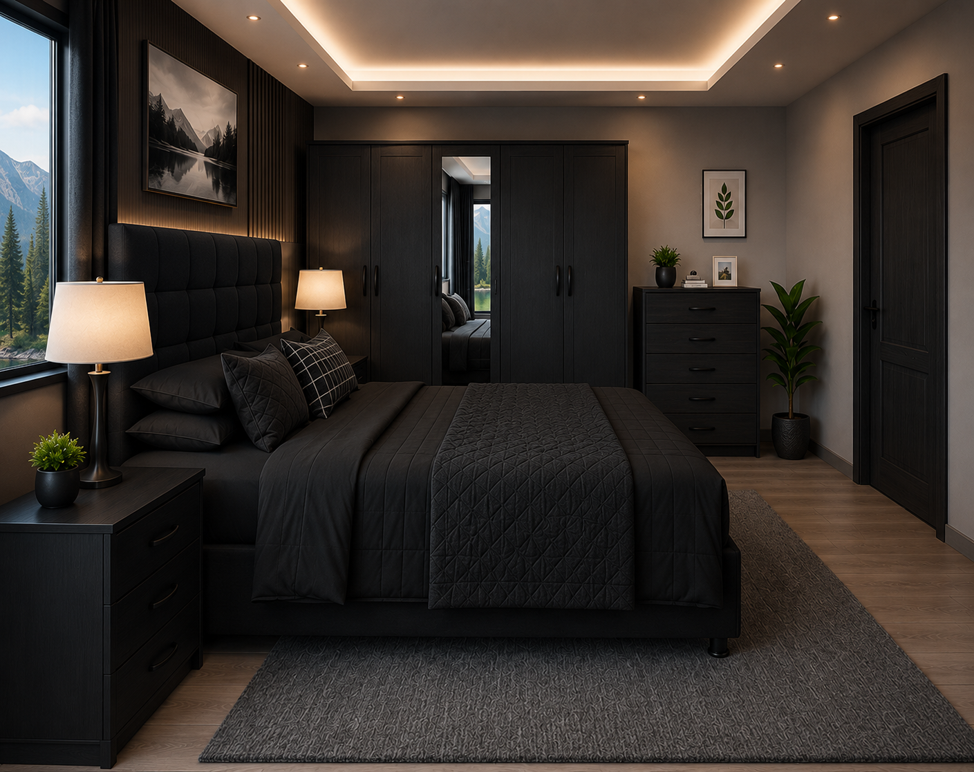 ChatGPT Image Jun 16, 2026, 12_13_21 AM Modern Luxury Bedroom with 5-Door Wardrobe - Image 1