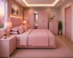 Minimalist Bedroom Interior with 5-Door Wardrobe - Image 2