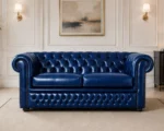 Chesterfield 3 Seater Sofa for Small Living Spaces - Modern Chesterfield Leather Sofa - 3 Seater Sofa
