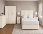 Luxury Master Double Bed Set - three Door Wardrobe With Four Drawer - Chest of Five Drawers With Two Bed Side Table - Image 2