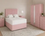 Luxury Bedroom Set – Double Bed with 5 Door Wardrobe, Full Length Mirror, 4 Bottom Drawers, Chest of 5 Drawers & 2 Bed Side Tables